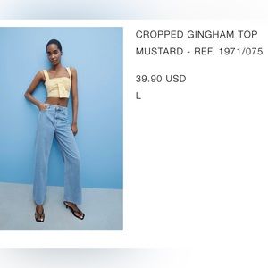 Zara cropped gingham top